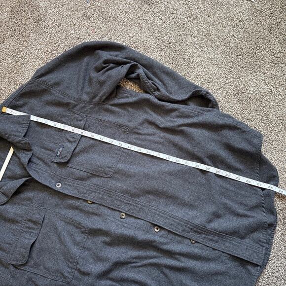 Men's Smith's Workwear Cotton Size L Dark Gray Charcoal Work Wear Button Down - Picture 6 of 7